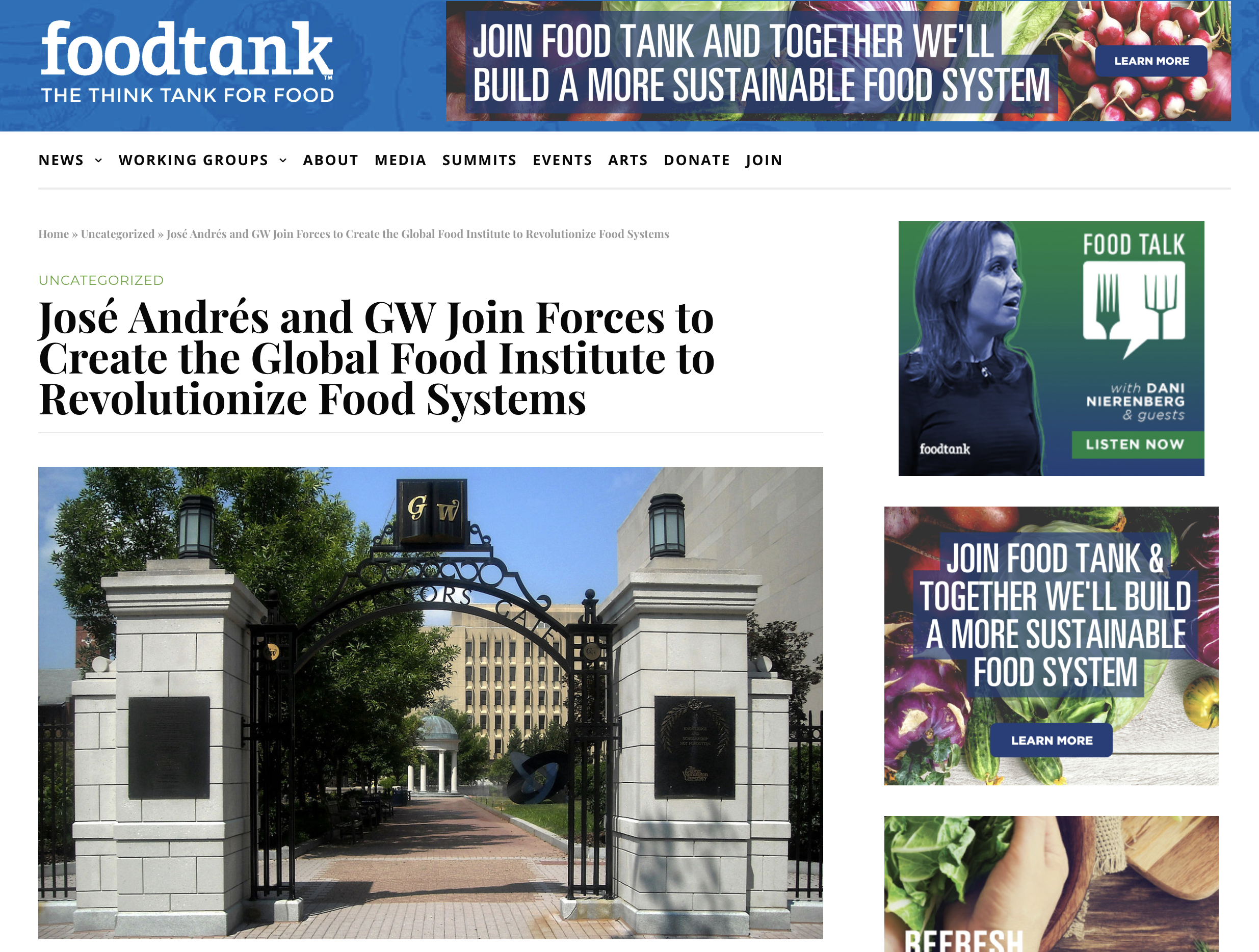 foodtank article featuring GFI
