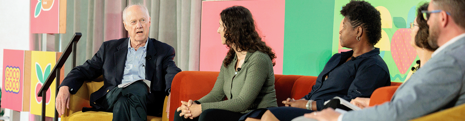 on stage discussions at a food summit